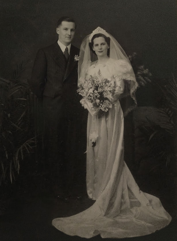 Patricia's parents on their wedding day in 1940.